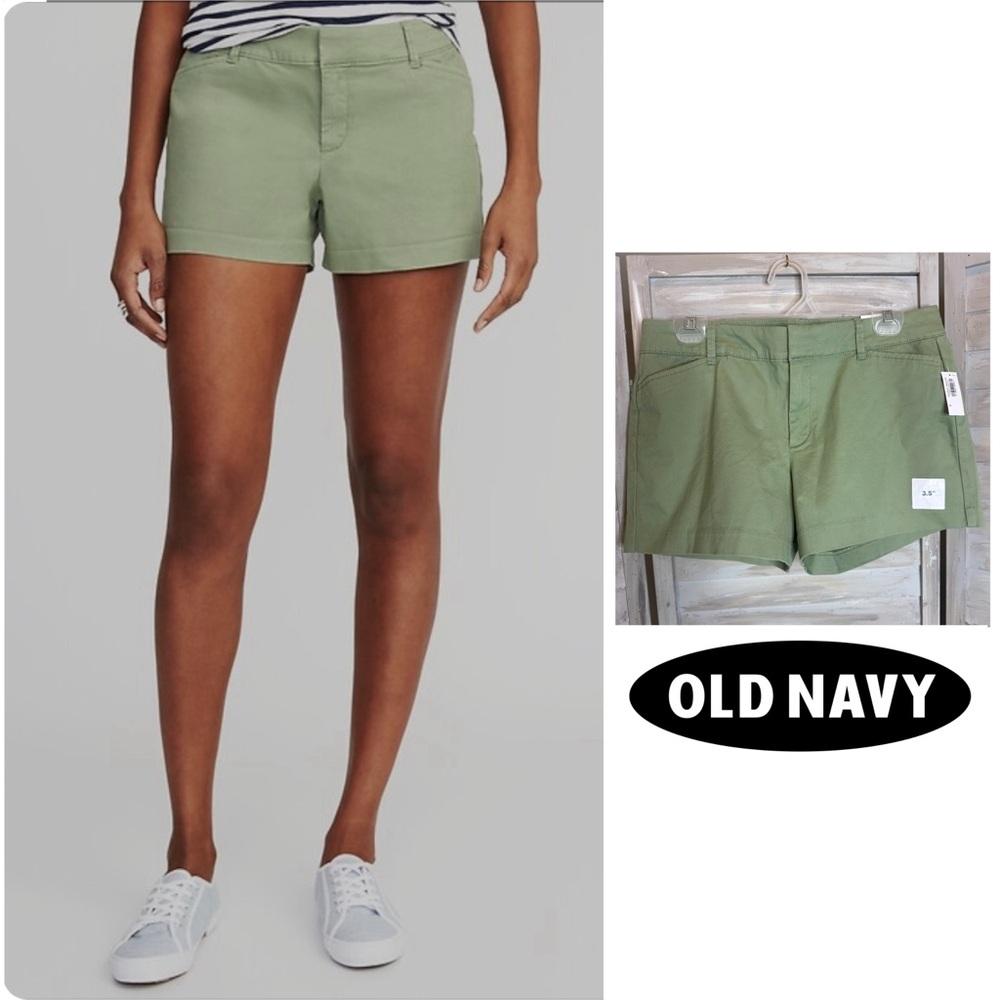 Old Navy Pixie Chino Green Shorts size 8 3.5” inseam Sage of Aquarius NWT NEW